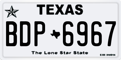 TX license plate BDP6967