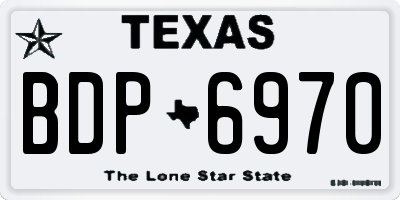 TX license plate BDP6970