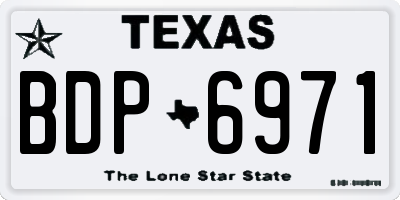 TX license plate BDP6971