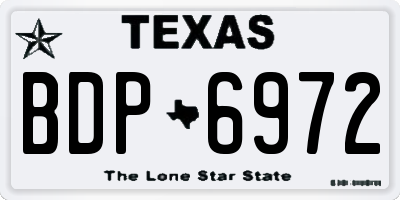 TX license plate BDP6972