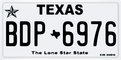TX license plate BDP6976