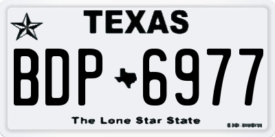TX license plate BDP6977