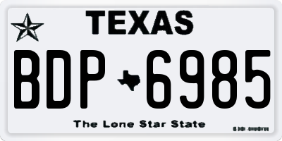 TX license plate BDP6985