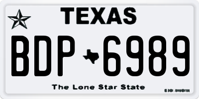 TX license plate BDP6989