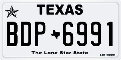 TX license plate BDP6991