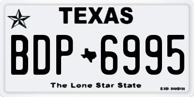 TX license plate BDP6995