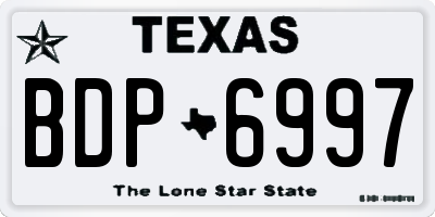 TX license plate BDP6997