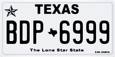 TX license plate BDP6999