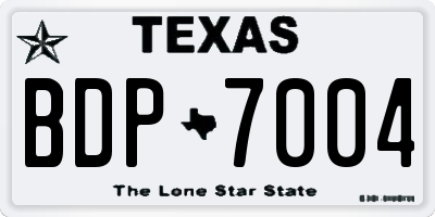 TX license plate BDP7004