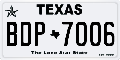 TX license plate BDP7006