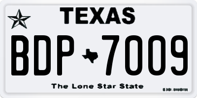 TX license plate BDP7009