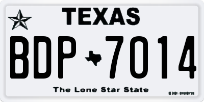TX license plate BDP7014