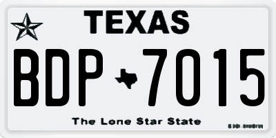 TX license plate BDP7015