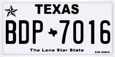 TX license plate BDP7016