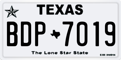 TX license plate BDP7019