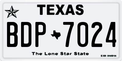 TX license plate BDP7024