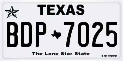 TX license plate BDP7025