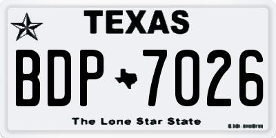 TX license plate BDP7026