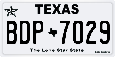TX license plate BDP7029