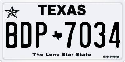 TX license plate BDP7034