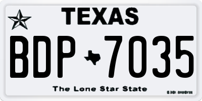 TX license plate BDP7035