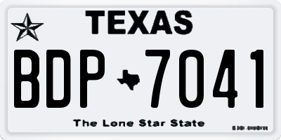 TX license plate BDP7041