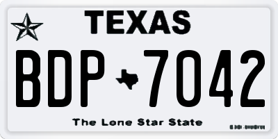 TX license plate BDP7042