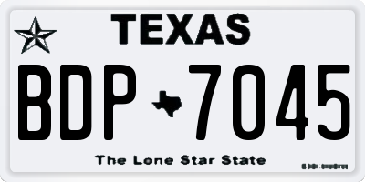TX license plate BDP7045
