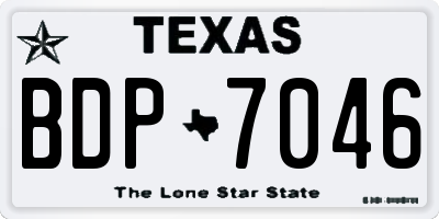 TX license plate BDP7046