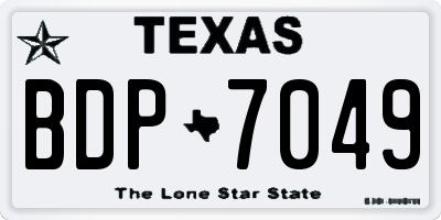 TX license plate BDP7049