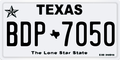 TX license plate BDP7050