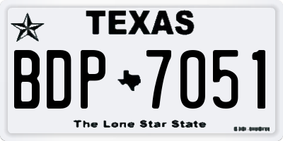 TX license plate BDP7051