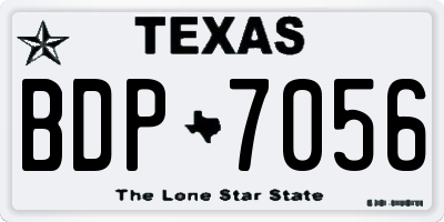 TX license plate BDP7056