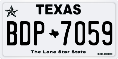 TX license plate BDP7059