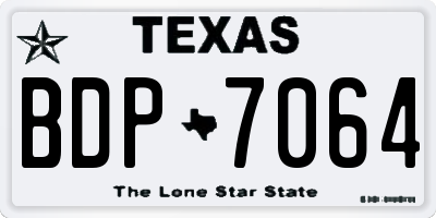 TX license plate BDP7064