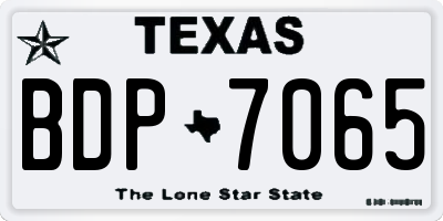 TX license plate BDP7065