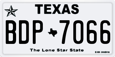 TX license plate BDP7066