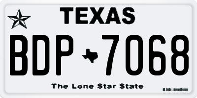TX license plate BDP7068
