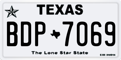 TX license plate BDP7069
