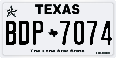 TX license plate BDP7074