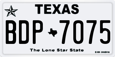 TX license plate BDP7075