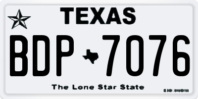 TX license plate BDP7076