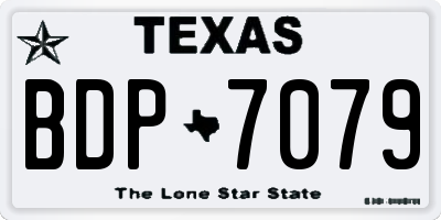 TX license plate BDP7079