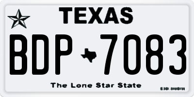 TX license plate BDP7083
