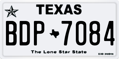 TX license plate BDP7084