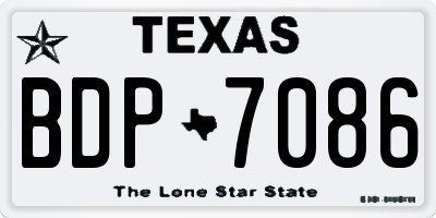 TX license plate BDP7086