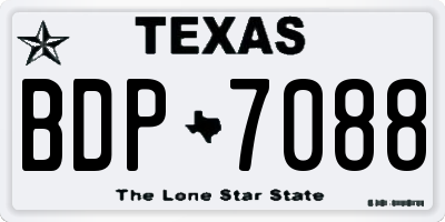 TX license plate BDP7088