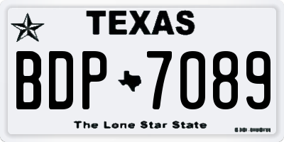 TX license plate BDP7089