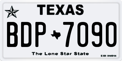 TX license plate BDP7090