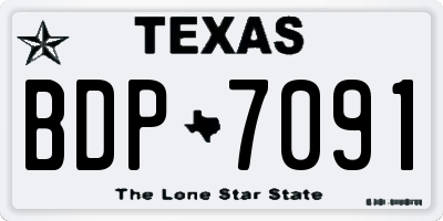 TX license plate BDP7091